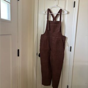 NWT Aerie Chocolate Corduroy Overalls - large